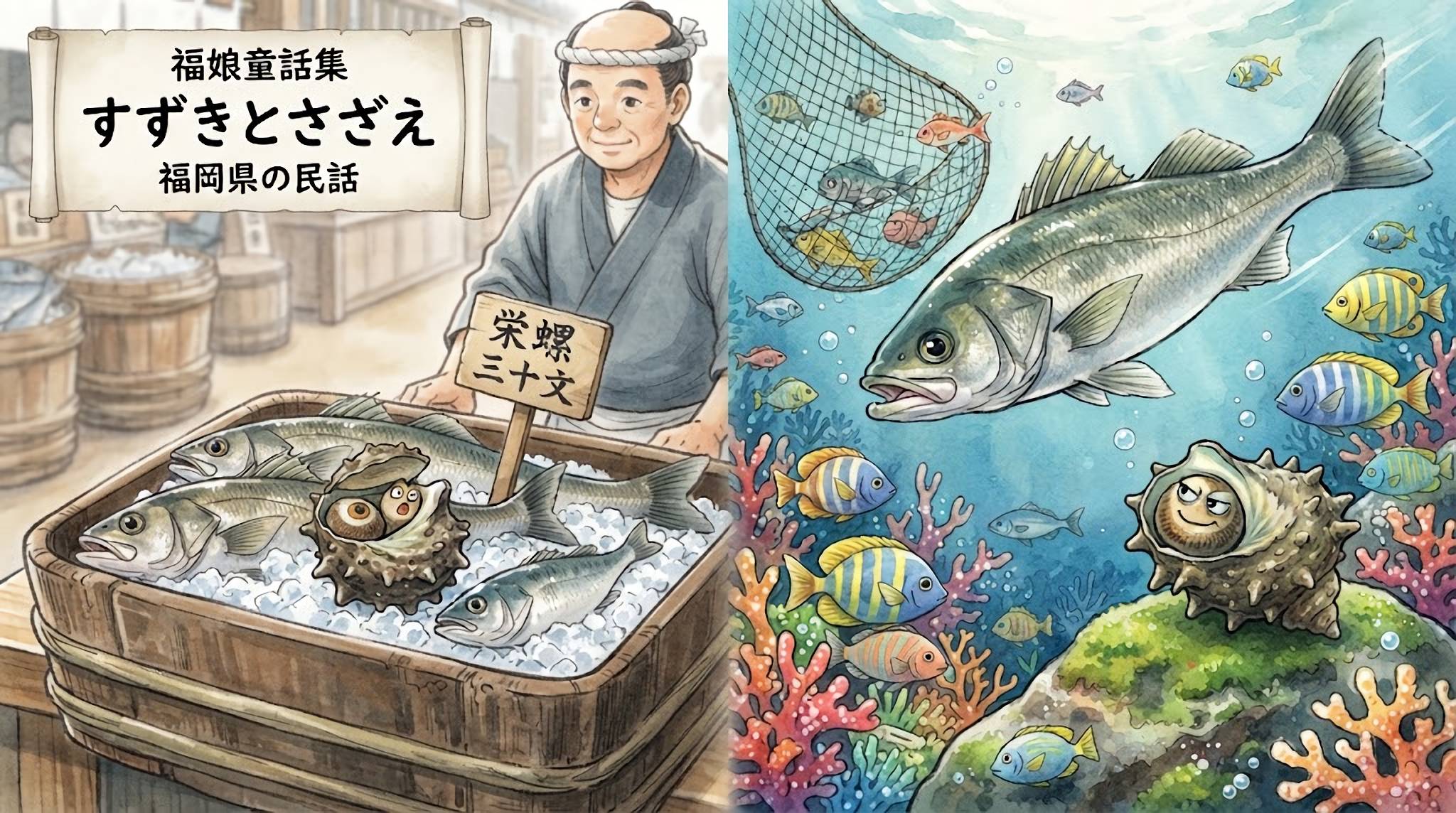 すずきとさざえ