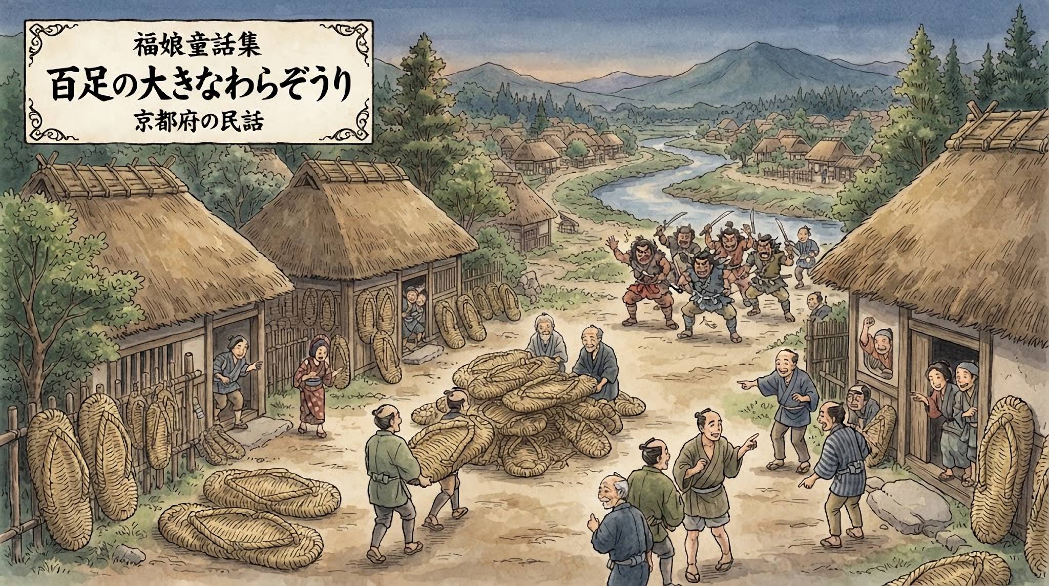 百足の大きなわらぞうり