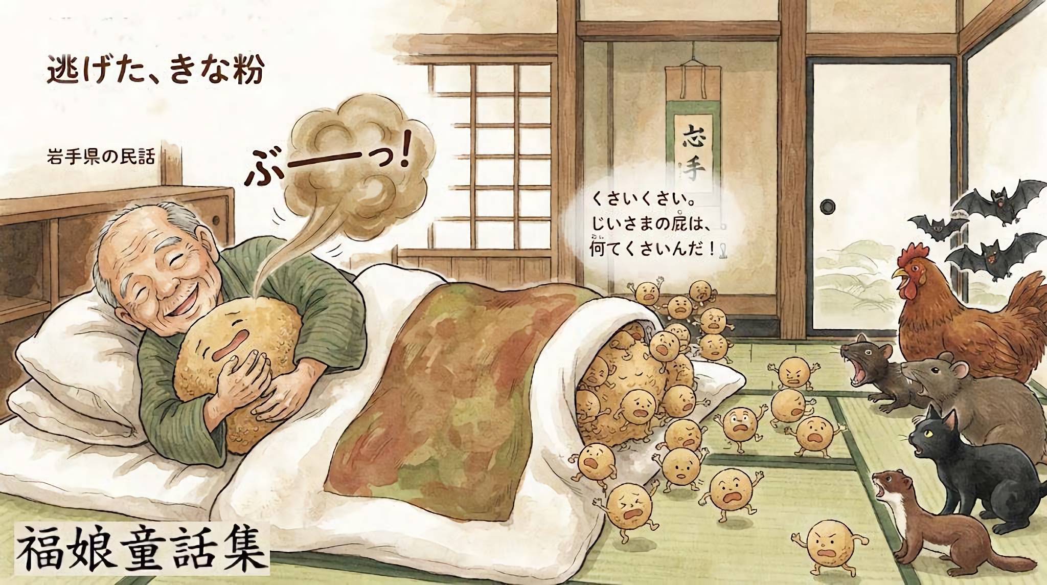 逃げた、きな粉