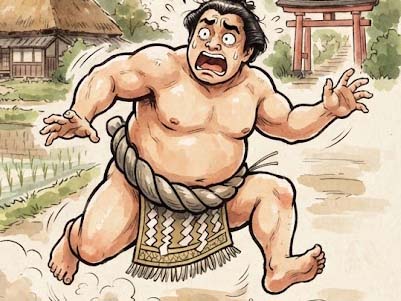 逃げ出したすもうとり