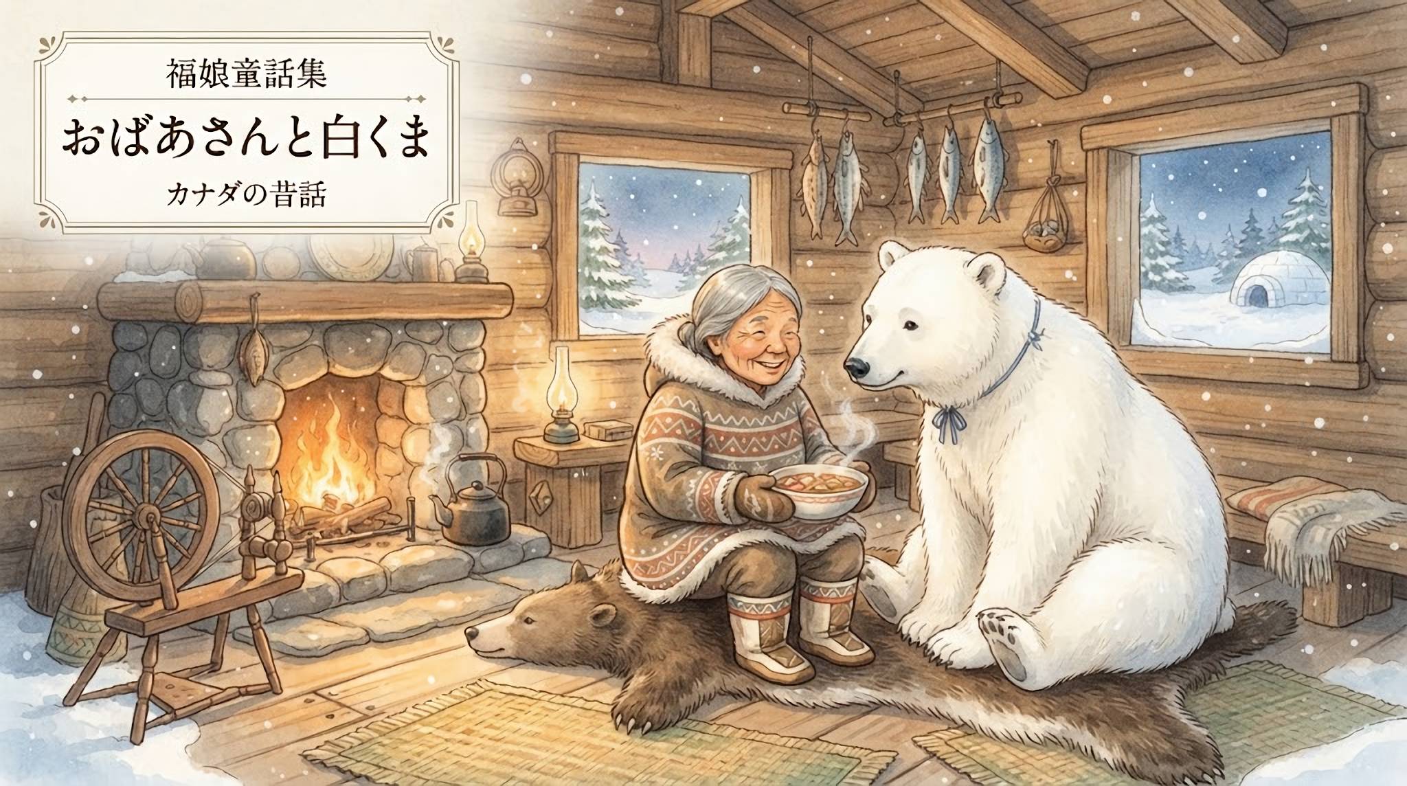 おばあさんと白くま カナダの昔話