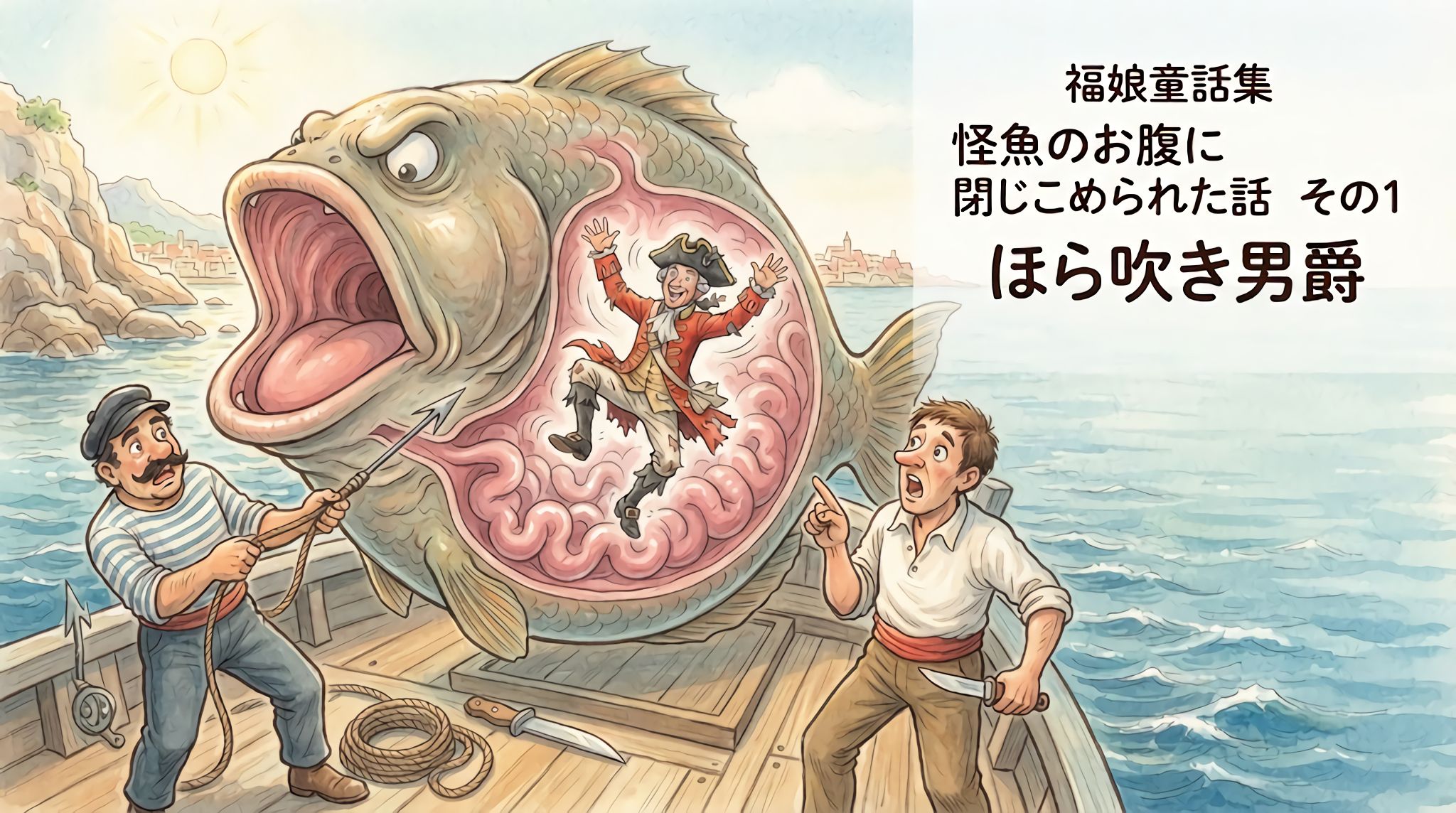 ほらふき男爵 怪魚のお腹に閉じこめられた話 その1